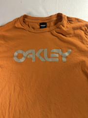 Vintage Oakley Shirt Mens Medium Orange Y2K Original Spellout Logo