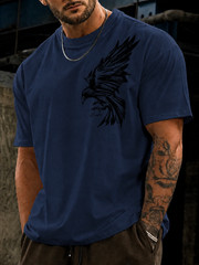 Men’s Eagle Cool Graphic T-Shirt Loose Fit Streetwear Summer Casual Cotton Tee