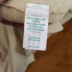 MARINE LAYER Shirt Mens Large Tan Pullover Slub Pocket Tee Hemp Blend