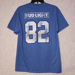 Bud Light Football Club T Shirt Mens Size Medium Short Sleeve Blue New
