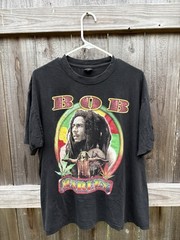 Vintage Cotton Heritage Men’s Black Bob Marley Graphic Print Tee Size L