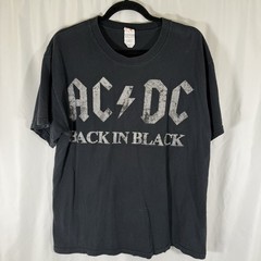 AC/DC Back in Black 2010 Repro Men’s Large Black Short Sleeve 100% Cotton