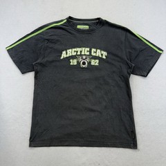 Arctic Cat Racing Snowmobile T-Shirt Men’s XL Embroidered Graphic Neon Black
