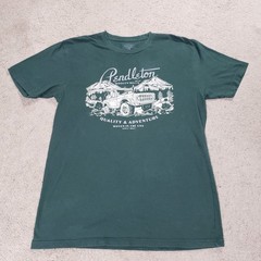 Pendleton Mens Off Road Trails Graphic Green Graphic Short Sleeve T Shirt Large