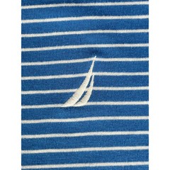 Nautica Sleepwear Blue Striped T-Shirt Logo Tee Size L