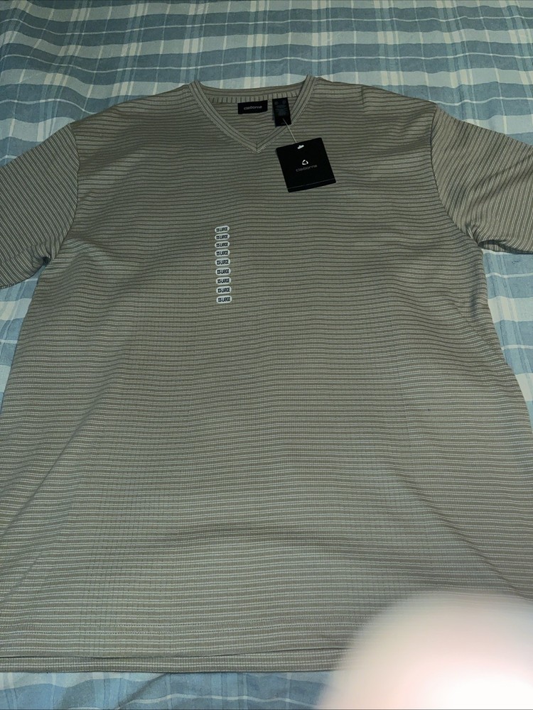 Claiborne Casual Short Sleeve Crew-Neck T-Shirt Fits Men’s Size 2XL Beige