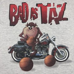 Vintage 90s Bad As Taz Dennis Rodman Basketball Parody T-Shirt Size Large