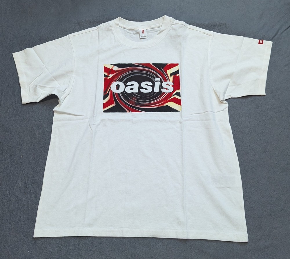 Levi’s oasis Union Jack Logo Band Shirt Mens M White