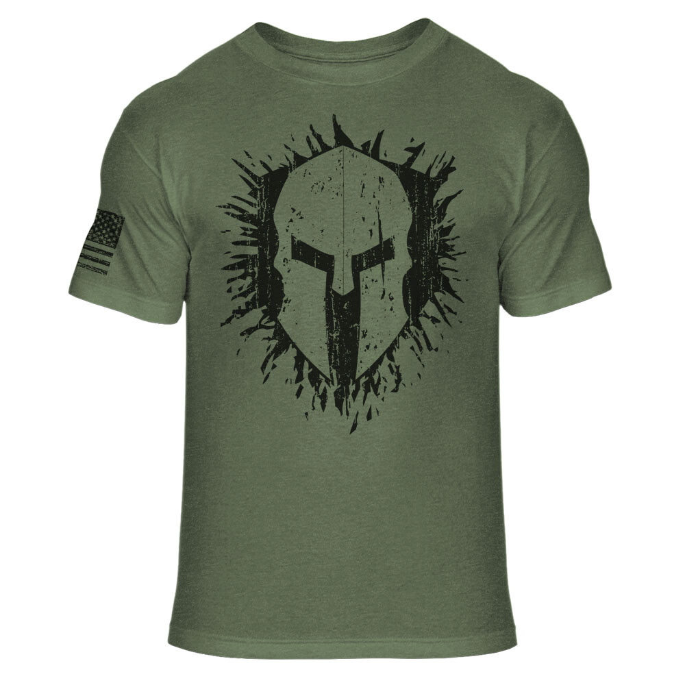 American Warrior 2nd Amendment Spartan Helmet Military Flag Athletic Shirt – A11