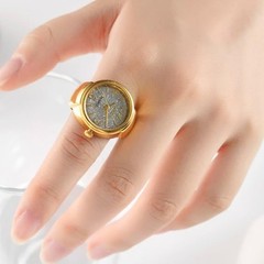 6Pcs Unisex Creative Finger Watch Round Dial Shiny Adjustable Strap Analog Qu…