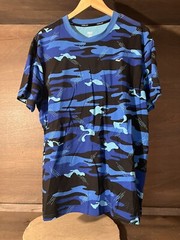 EVERLAST MENS ATHLETIC SHIRT SIZE XL BLUE CAMOFLAGE EUC SHORT SLEEVE CREW NECK