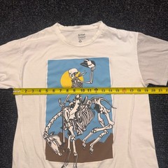 Artist Union Skeleton Cowboy Horse Graphic T-Shirt White Mens Medium