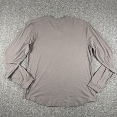 Buck Mason Henley Shirt Mens Large Gray Long Sleeve Tee T-Shirt Los Angeles USA