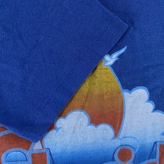 Vintage Florida Shirt Mens Small Blue Sunset Graphic Tee Beach Surf 1981 80s
