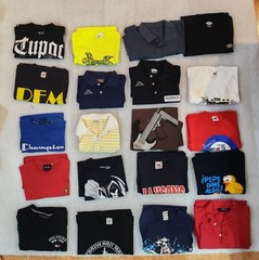 Lot 20 Men’s T-Shirts Size S Mixed Brands Graphic Logo Bundle Casual Streetwear