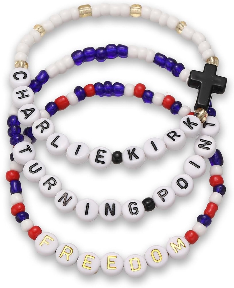 3Pcs Charlie Kirk Bracelets Freedom Turning Point 3 Pcs