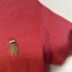 Riot Society Holiday Bear crewneck t-shirt Men’s Small Red 100% Cotton