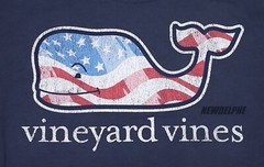 NWT Vineyard Vines Men LS Pocket Crew Tee T-Shirt “WAVING FLAG WHALE EDITION”