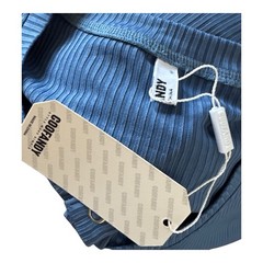 Coofandy Ribbed Henley Shirt Mens Medium Blue Short Sleeve Pocket Casual Top NWT