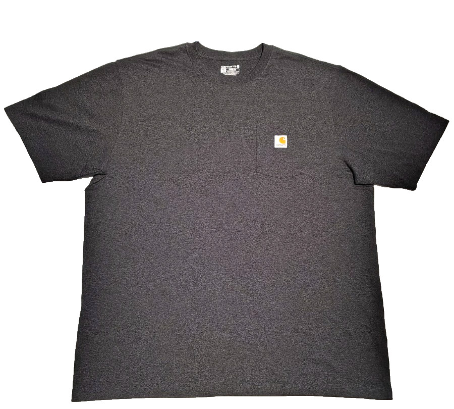 Carhartt Men’s Crew Neck T-shirt Dark Gray 2x TALL W/ Pocket Loose Fit Relaxed