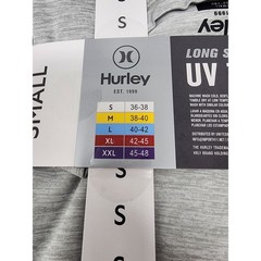 Hurley Mens Long Sleeve UV Tee Athletic Gray Poly Blend Size Small