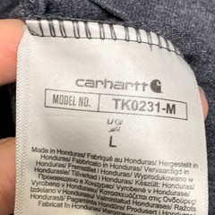 Carhartt Shirt Mens Large Gray Ribbed Knit Graphic Logo Loose Fit Heavyweight