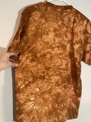 Vintage Back To Earth Tie Dye Lion Print Brown Short Sleeve Shirt Adult Sz M
