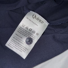 Quince Mens Tee Shirt Size XXL Blue Henley Stretch Comfort