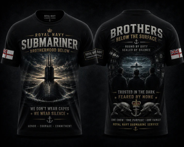 Royal Navy Brotherhood Below Submarine Shirt Veteran Pride Tee