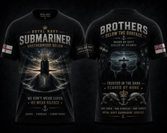 Royal Navy Brotherhood Below Submarine Shirt Veteran Pride Tee