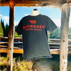 DoorDash Delivery Driver Black T-Shirt Men’s Size L Graphic Logo Pre-Owned