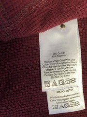 Eddie Bauer Henley Shirt Mens Medium Red Thermal Waffle Long Sleeve Tagless Tee