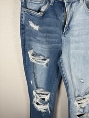 Flying Monkey Womens Distressed Two Tone Split Skinny Jeans Size 26 Ripped