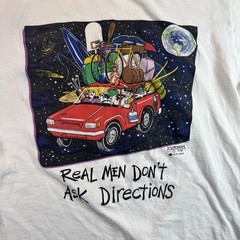 Vtg Real Men Don’t Ask Directions Shirt Mens Large Moech Art Comic Funny 1993