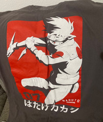 Gray Bioworld Naruto Shippuden Kakashi Team 07 Anime t-shirt Size Medium.
