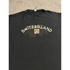 Vintage Switzerland Graphic TShirt Mens Size M Black Excellent Souvenir Tee