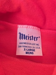 Meister Mens XL Long Sleeve Turtleneck Vintage 1980s Hot Pink Neon Acrylic Shirt