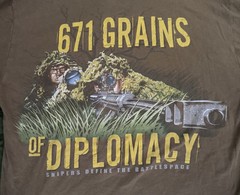 671 Grains Of Diplomacy (Sniper Military) T Shirt Men’s Size Large