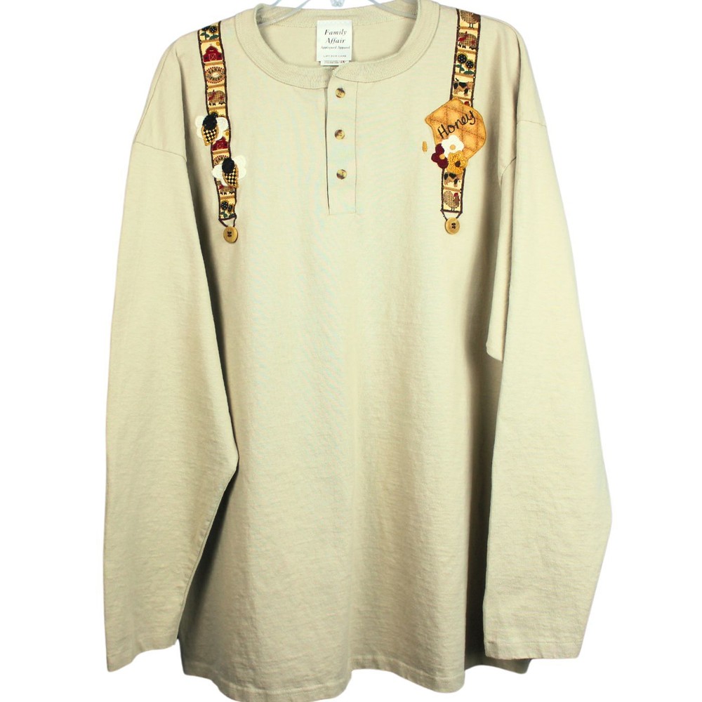 Family Affair Shirt Men’s Cotton Deluxe 2X Applique Farm Honey Birds Retro USA