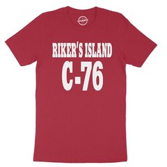 Men’s Urban Hip Hop Streetwear Design Graphic T-Shirt Riker’s Island C-76