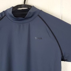 Tesla Shirt Mens Large Gray High Neck Logo Long Sleeve Stretch Pullover