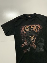 Slayer Undead Soldier Skull & Gun Thrash Metal Punk Rock Band Y2K T-Shirt Sz. S