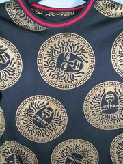 NWT DRILL CLOTHING MEDUSSA BLACK with GOLD METALLIC PRINT T- SHIRT sz M