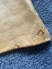 Vintage RARE deerskin leather top Handmade Artist Stamped Tag Short Sleeve Z3