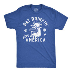 Mens Funny T Shirts Day Drinkin for America Sarcastic Fourth Of July Tee for Men