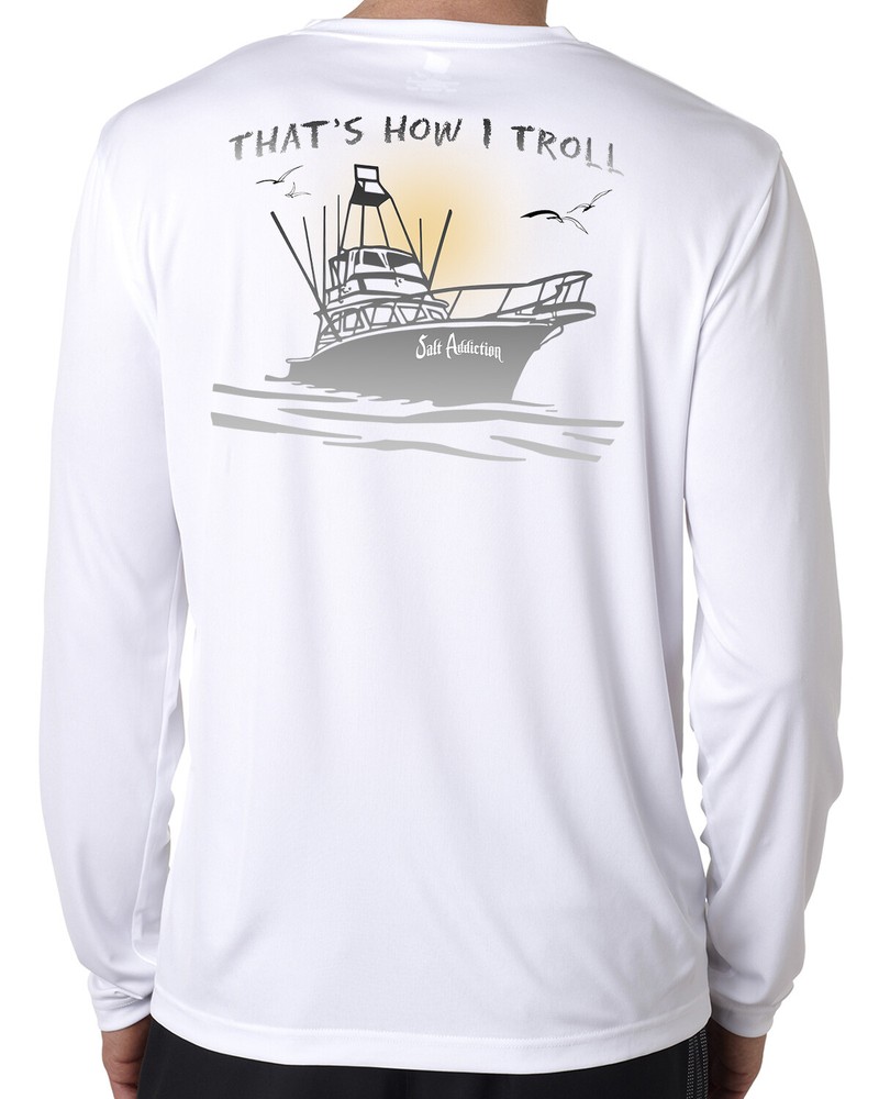 Salt Addiction long sleeve microfiber Trolling fishing t shirt uv upf 50+ fish