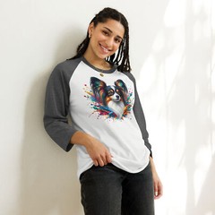 Artistic Papillon Explosion Raglan Shirt | Men’s Colorful ¾ Sleeve Top