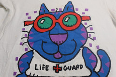 Vintage 1991 Free Style Shirt Jimmy Cool Cats Life Guard Paper Thin Size L