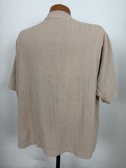 Vintage 90s Ribbed Henley Shirt Men XL Boxy Fit Minimal Casual Midweight Cotton