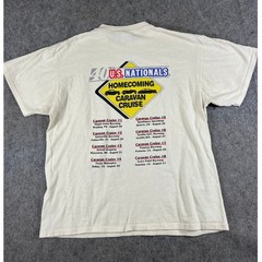 Vintage 90s 40th US Nationals Homecoming Caravan Cruise Shirt Mens L Beige USA